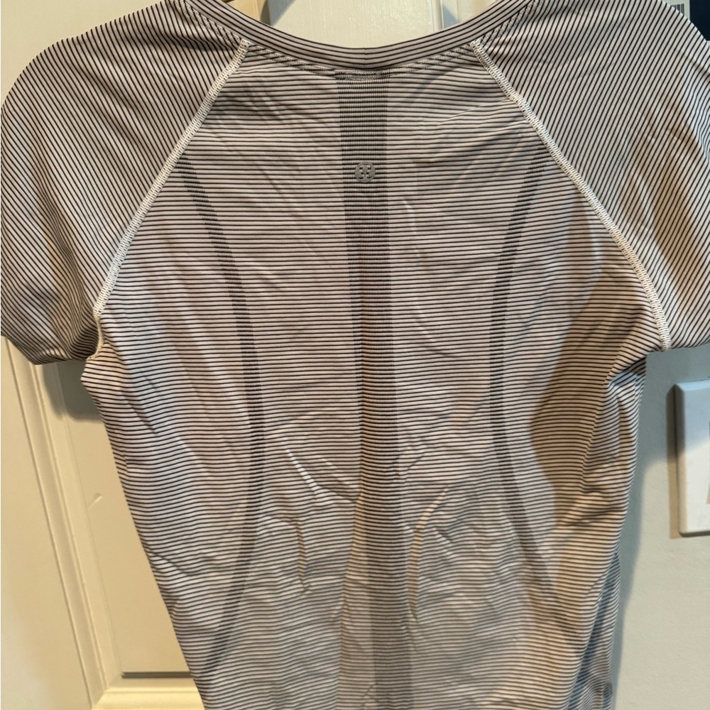 lululemon athletica Striped Short Sleeve Tee - Black and White